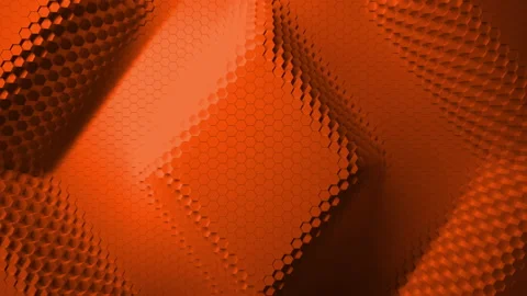 Orange minimalism. A mosaic surface with moving hexagons. In the shape of a diam Stock Footage 157300158