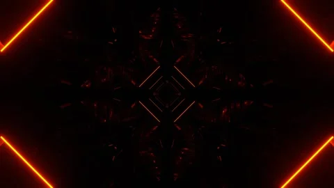 Orange Minimalistic Neon Lights and Strobes in an Infinite Tunnel Background 스톡 동영상 344097176