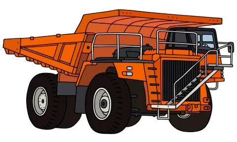 Orange mining dump truck Stock Illustration