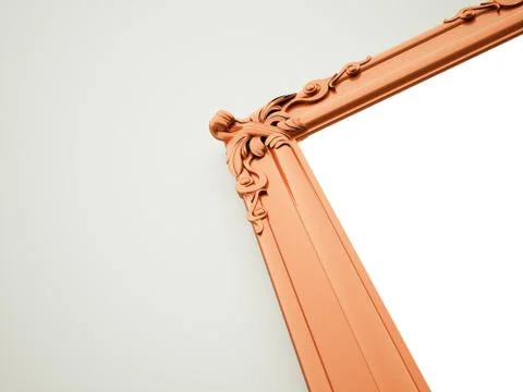 Orange mirror frame rendered on dark background Stock Illustration