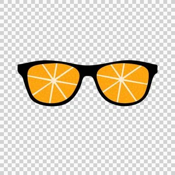 Orange mirrored sunglasses 스톡 일러스트