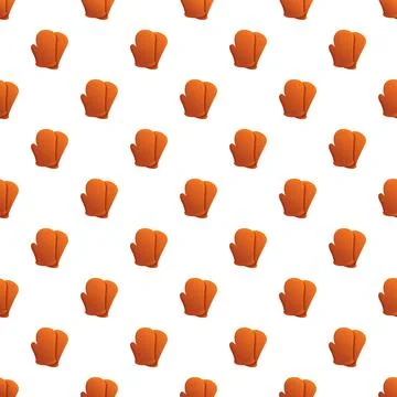 Orange mittens seamless pattern for winter clothing design Illustrazione stock