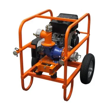 The orange mobile petrol unit. Stock Photos