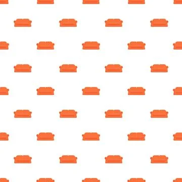 Orange modern sofa seamless pattern upholstery background Stock Illustration