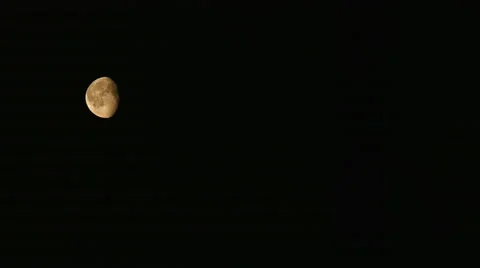 Orange moon on a dark night Stock Footage 49100793