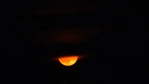 Orange Moon Rising Stock Footage 104991385