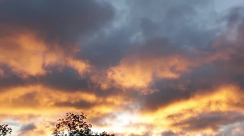 Orange Morning Clouds Stock Footage 40341025