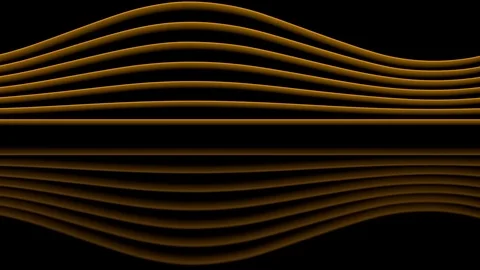 Orange moving sinewaves with reflections, loop-able (3d rendering) Stock Footage 84639287