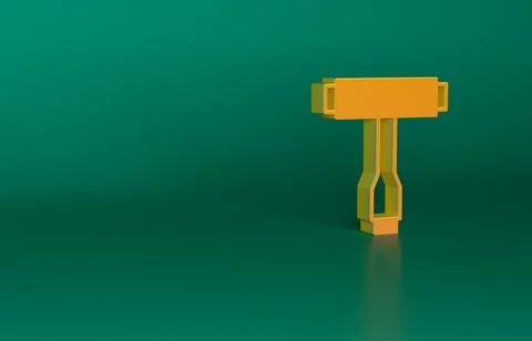 Orange Multi-Function All-In-One portable skate tool T-tool for skateboard Stock Illustration