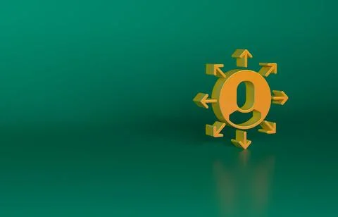 Orange Multitasking manager working icon isolated on green background Stock Illustration