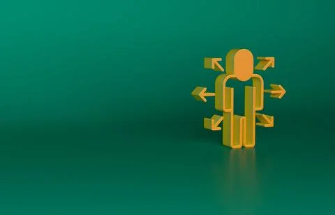 Orange Multitasking manager working icon isolated on green background Stock Illustration