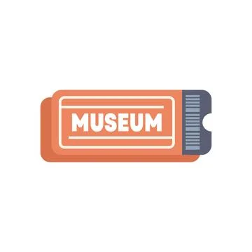 Orange museum ticket admitting one guest to cultural attraction Stock Illustration