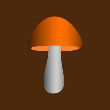 Orange mushroom with gradient cap and white stem Stockillustratie