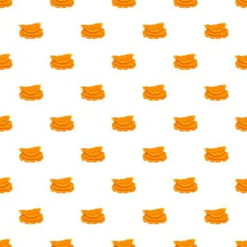 Orange mushroom pattern repeating on white background Illustrazione stock