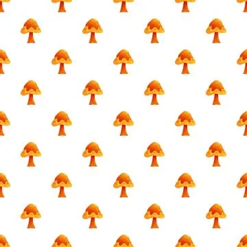 Orange mushroom seamless pattern for autumn background design 스톡 일러스트