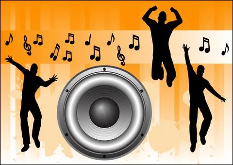 Orange Music Background Stock Illustration