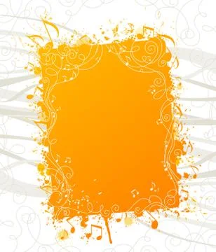 Orange music background. Stock Illustration