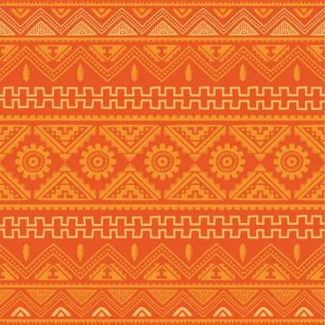 Orange native american ethnic pattern Ilustração Stock