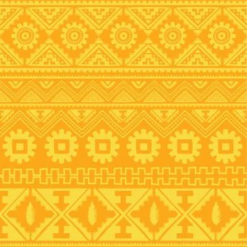 Orange native american ethnic pattern Stock Illustration