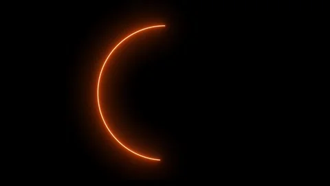 Orange Neon Arc on Black Background abstract Stock Footage 317452902