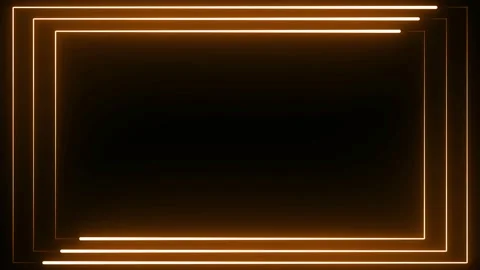 Orange neon frame on black background. 4K 60Fps stock videos Stock Footage 219195153