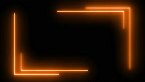 Orange neon frame lighting on black background.4K 60Fps Stock Footage 220046761