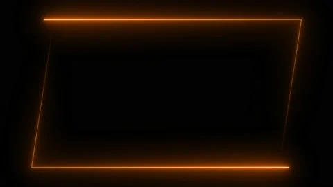 Orange neon frame lighting on black background.4K 60Fps Stock Footage 220046776