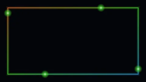 Orange neon glowing frame border background chasing lights loop Stock Footage 342641355
