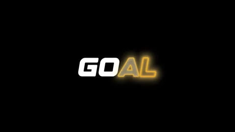 Orange Neon Goal Text Animation Green Screen Template Vídeo Stock 337065072