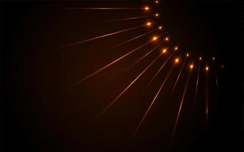 Orange neon laser rays abstract technology background Stock Illustration