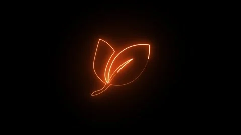 Orange Neon Leaf Global Warming Climate Crisis Animation Vidéo 320791042