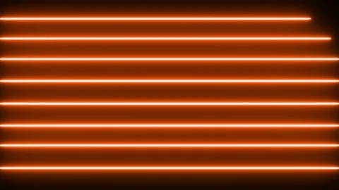 Orange Neon Light Horizontal Line Background Loops on black background. 4K 60 Stock Footage 219198391