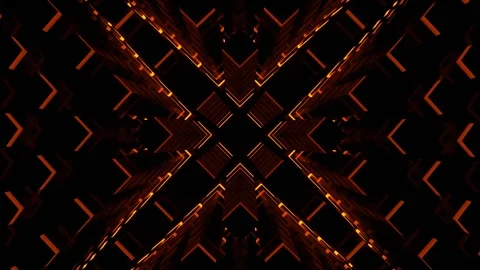 Orange Neon Light Moves in Rectangles Background VJ Loop in 4K Stock Footage 272162818