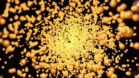 Orange neon, luminous moving streams of light, around. Halloween background Stock Footage 208608512