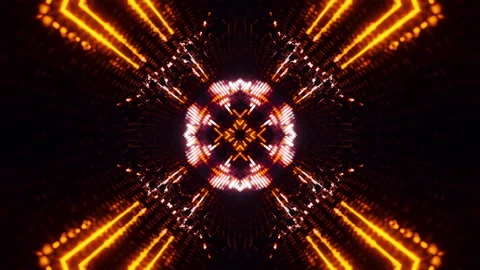 Orange Neon Motion Background Vj Loop. Infinitely looped animation. Stock Footage 190593127