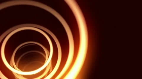 Orange neon rings. Stock Footage