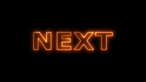 Orange neon text next message glowing animation. 库存影片 332533808
