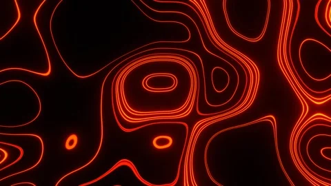 Orange Neon Topographic Pattern Background VJ Loop in 4K Stock Footage 344100181