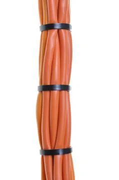 Orange network cables Stock Photos