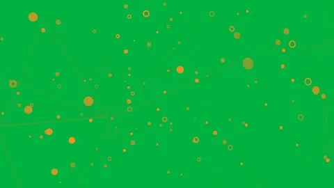 Orange network starting left, growing nodes and links, visualizing data, Vídeo Stock 329548764