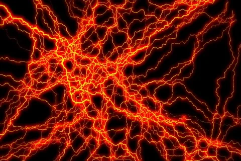 Orange Neural Activity Stock Footage 65287