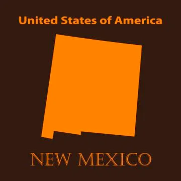 Orange New Mexico map - vector illustration. Stock Illustration
