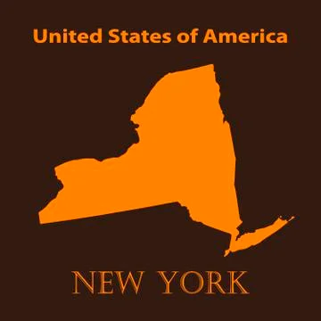 Orange New York map - vector illustration. Stock Illustration