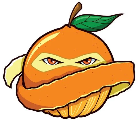 Orange Ninja Mascot Stock Illustration