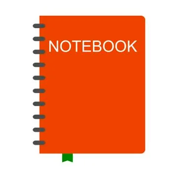 Orange Notebook icon isolated on white background, Vector illustration Stock Illustration