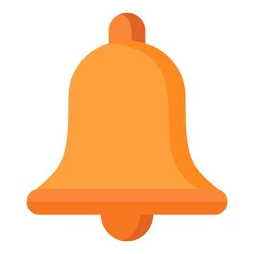 Orange notification bell icon representing alert, reminder, and incoming message Stock Illustration