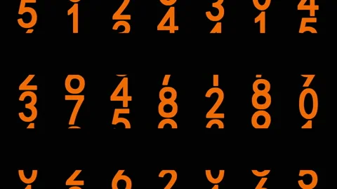 Orange numerals animated Stock Footage 92047303