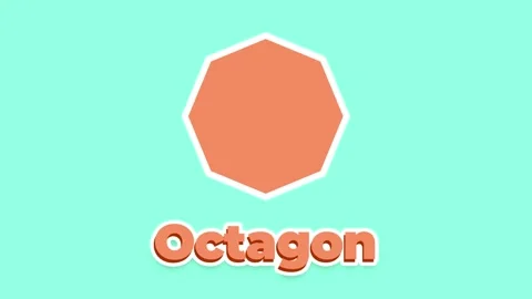 Orange octagon and text animation on a colorful background. Stock Footage 155147962