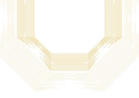 Orange octagonal lines abstract futuristic tech background Stock Illustration