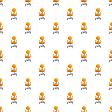 Orange office chair seamless pattern background Stock Illustration